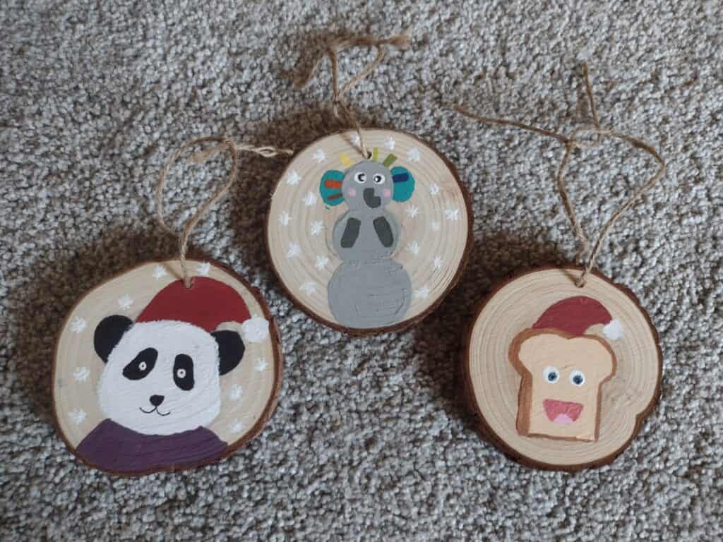 Picture of wood slab ornaments