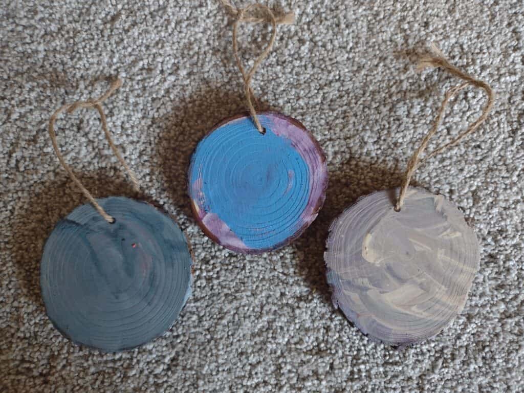 Picture of toddler DIY Christmas ornaments