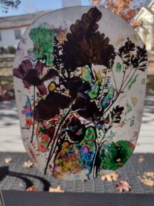 A close up of one suncatcher craft