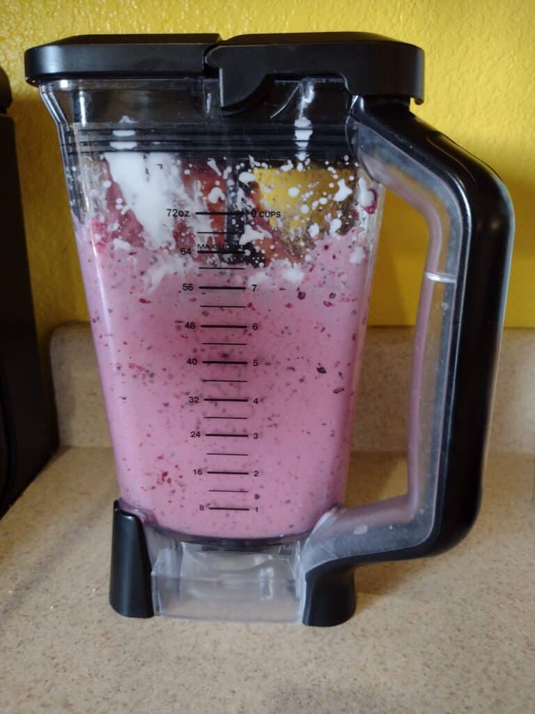 Picture of a blender full of smoothie