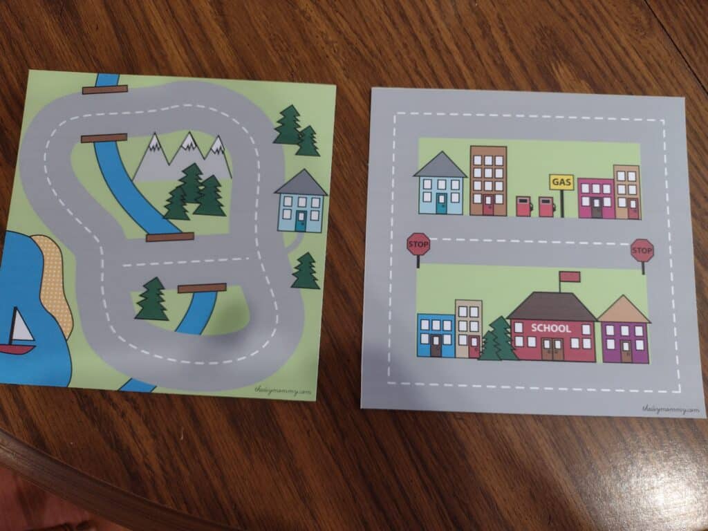 Picture of two road maps  side by side