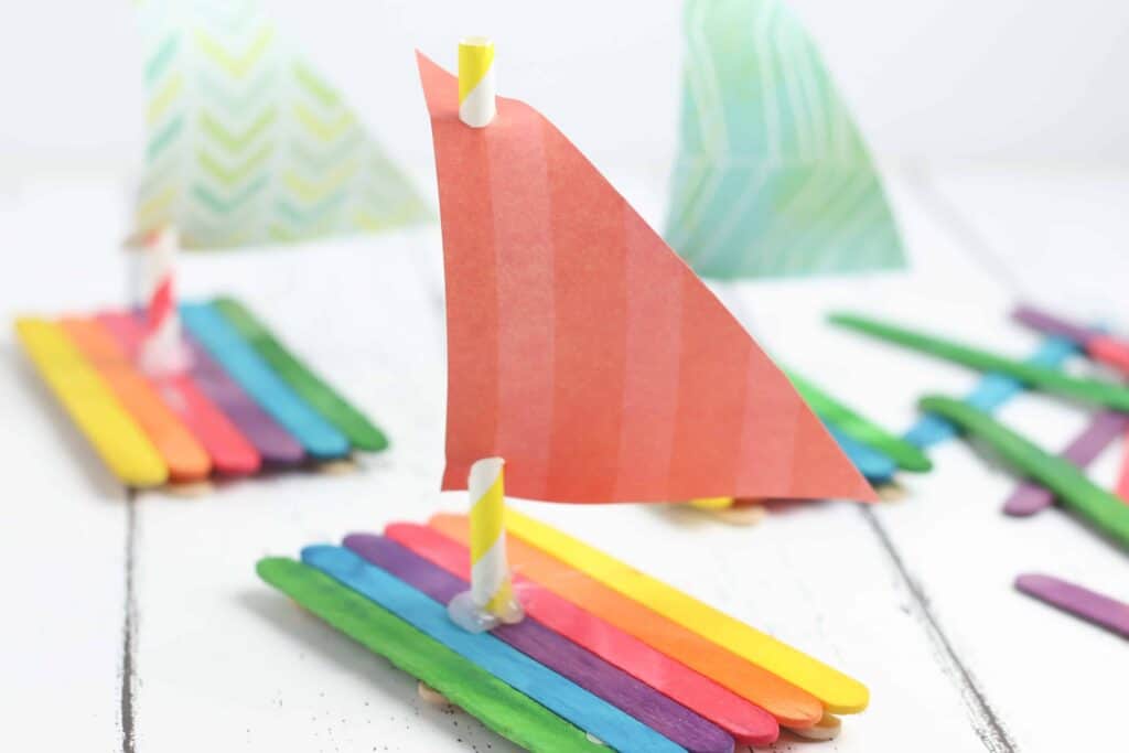 Picture of a boat made from popsicle sticks