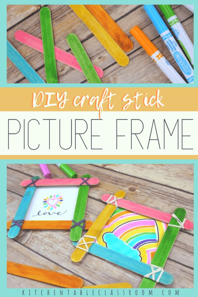 Picture of a picture frame made from four popsicle sticks