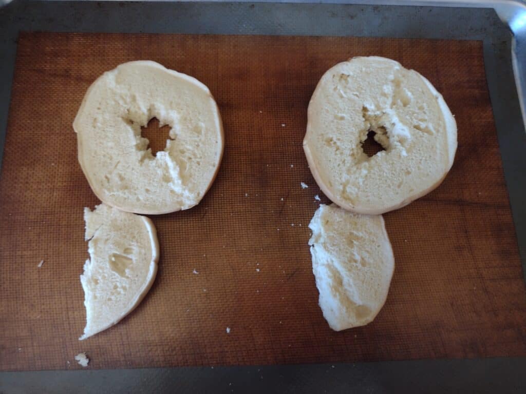 Picture of bagels in the shape of two letter Ps