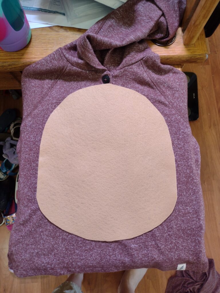 Picture of the belly of a bear DIY costume